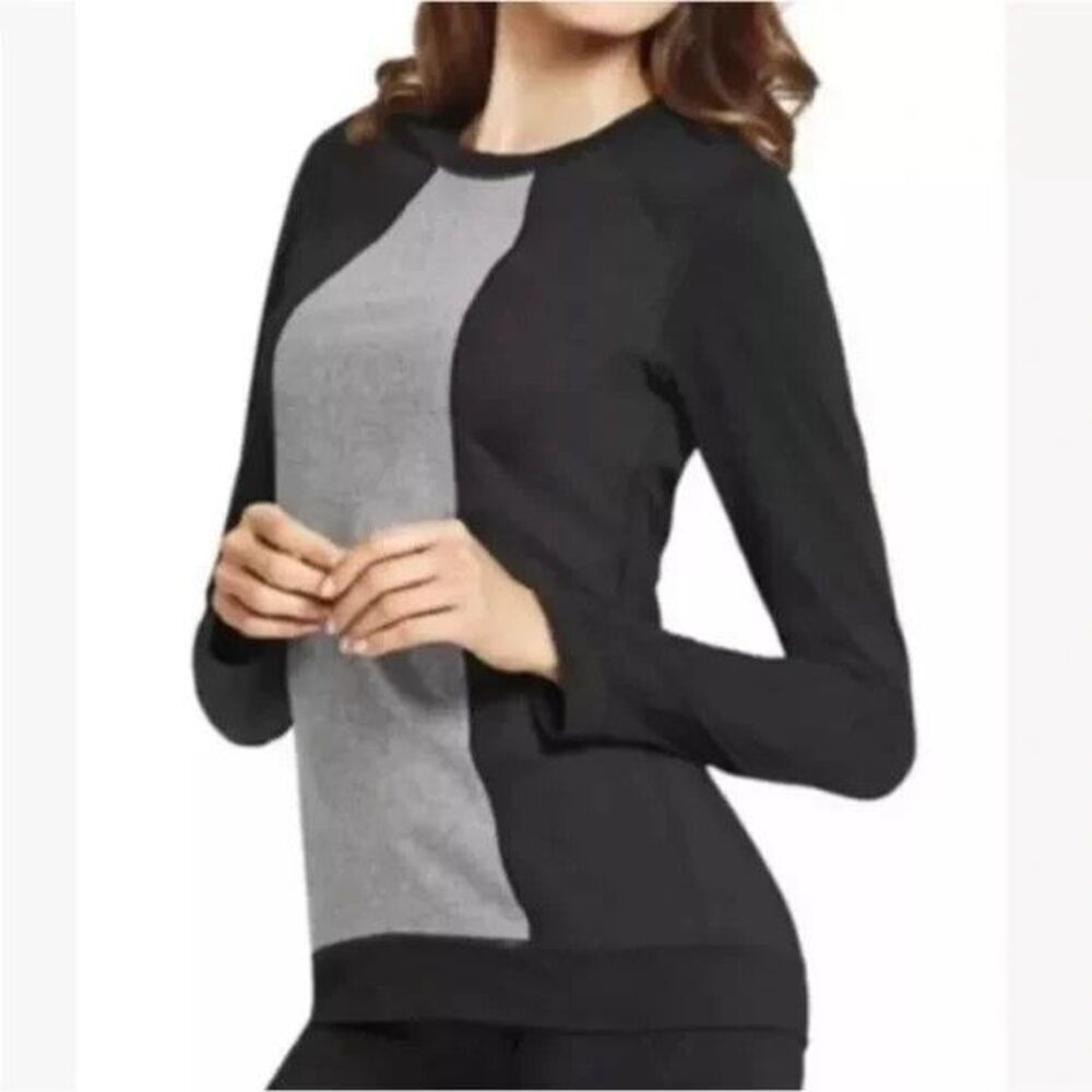 Cabi Women's Style 951 Dynamo Black Gray Long Sleeve Athletic Shirt Size Medium